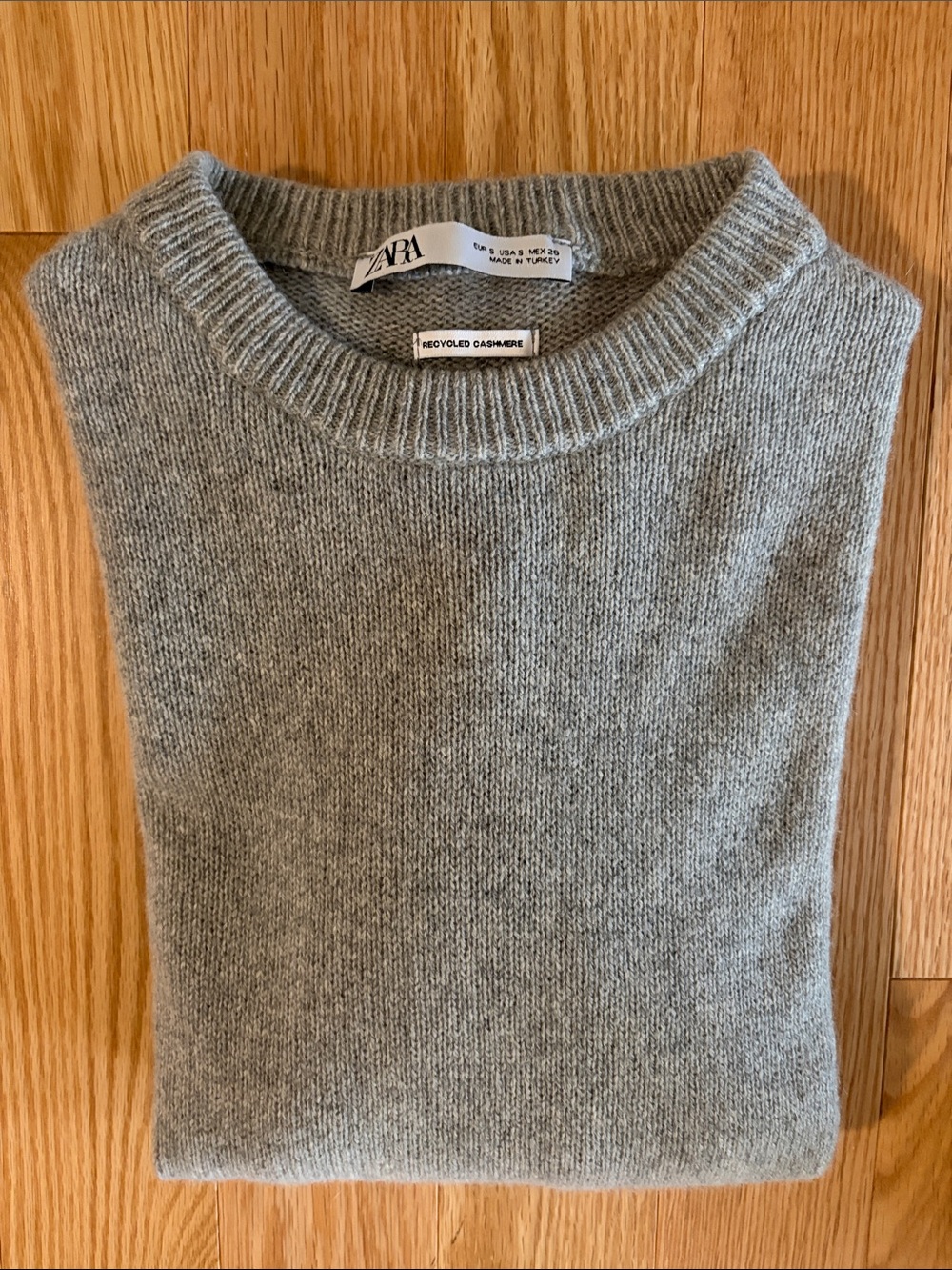Final Price- No Offers! Zara Women’s Cashmere Crewneck Sweater in Light Gray- S
